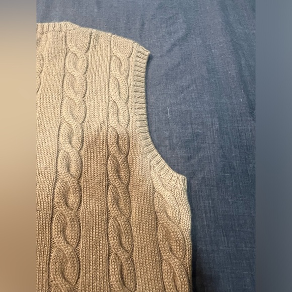 Polo Golf Ralph Lauren sleeveless sweater vest tan size large 100% Alpaca - Picture 7 of 8